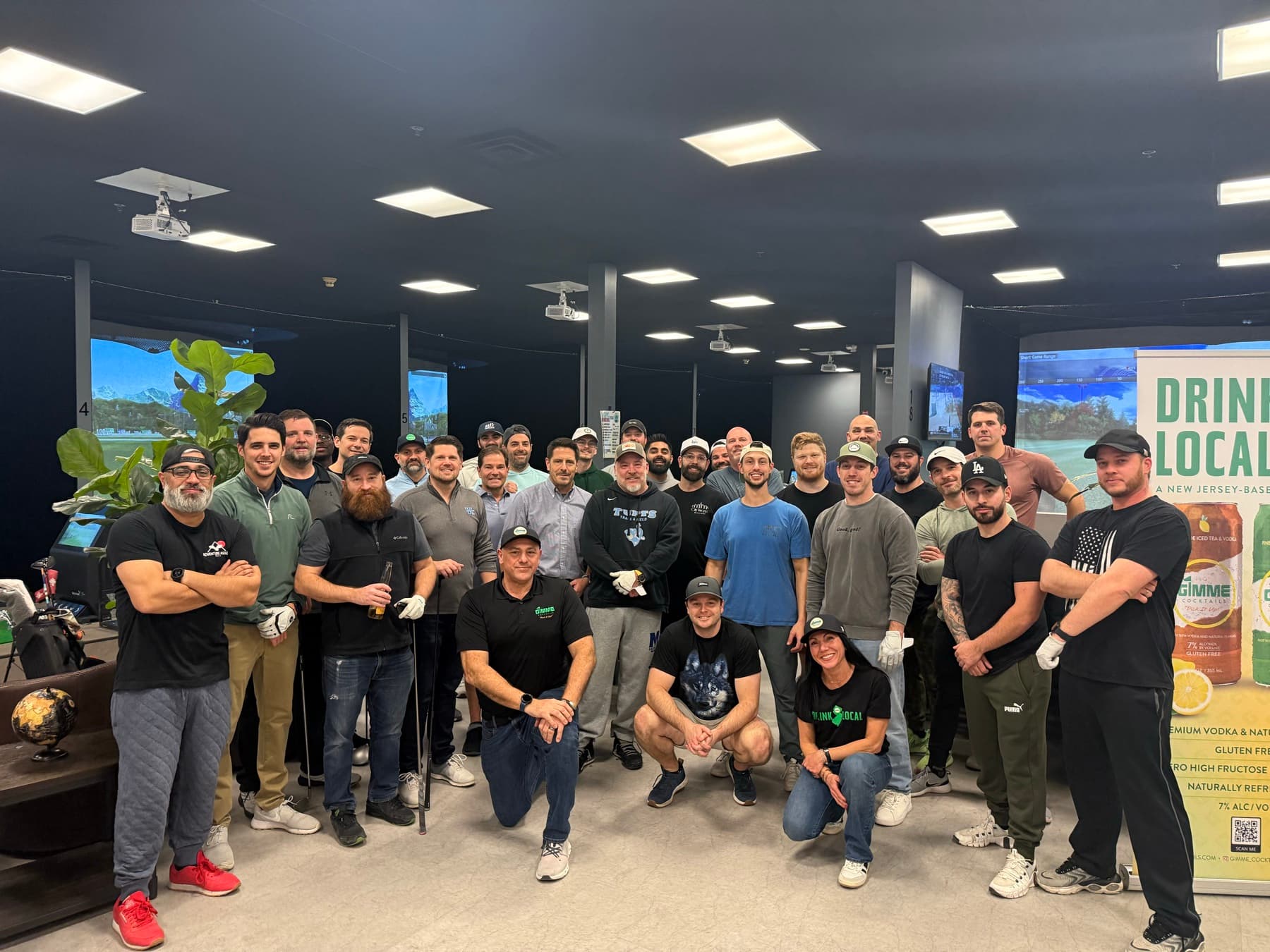 Golf Paradise Club group outing and league players inside the Verona simulator club
